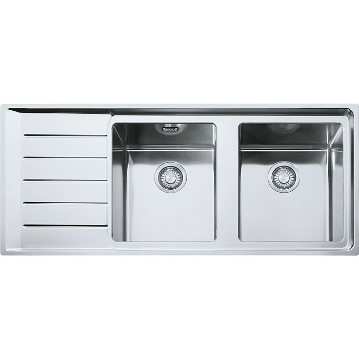 franke NPX 621 Neptune Plus Lavello 2 vasche incasso 116 x 51 con gocciolatoio sinistro - inox satinato