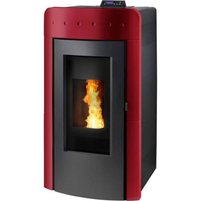 caminetti montegrappa AQ27 ATOLLO Stufa a pellet per riscaldamento acqua 27 kw - bordeaux lucido