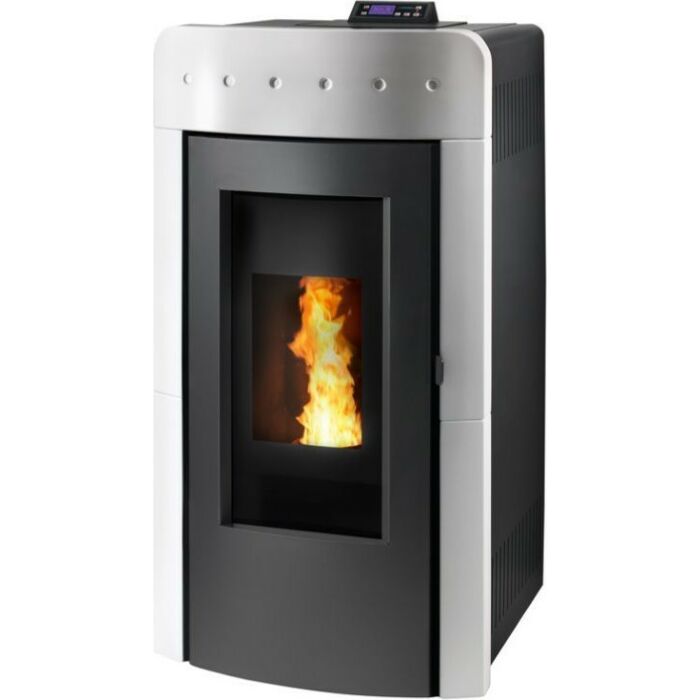 caminetti montegrappa AQ27 ATOLLO Stufa a pellet per riscaldamento acqua 27 kw - bianco lucido