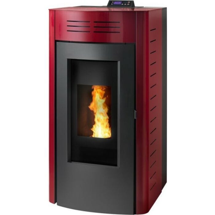 caminetti montegrappa AQ32 ISOLA Stufa a pellet per riscaldamento acqua 32 kw - bordeaux lucido