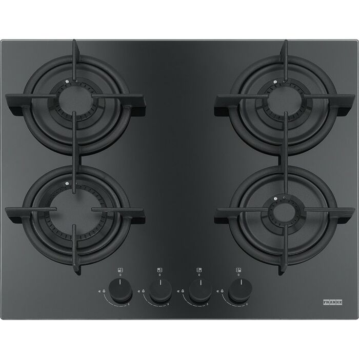 franke FHCR 604 4G HE BK C CRYSTAL BLACK Piano cottura a gas cm. 59 - vetro nero