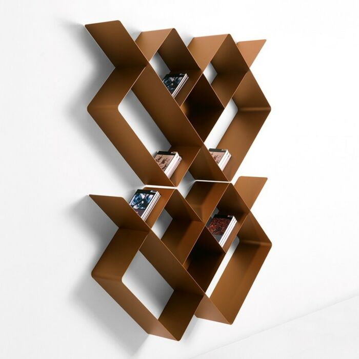 pezzani MONDRIAN 1 Painted steel bookcase
