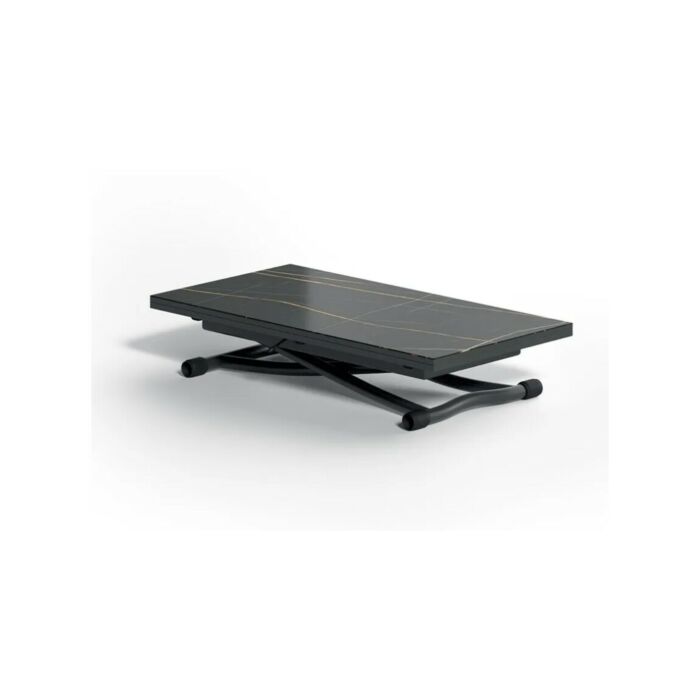 ozzio SYDNEY Tavolino trasformabile con struttura in metallo e piano raddoppiabile in legno