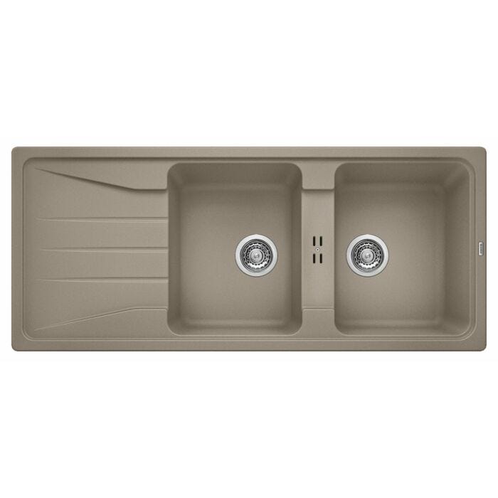 blanco SONA 8 S Sona Einbauspüle cm. 116 x 50 silgranit - trüffel - reversible abtropffläche