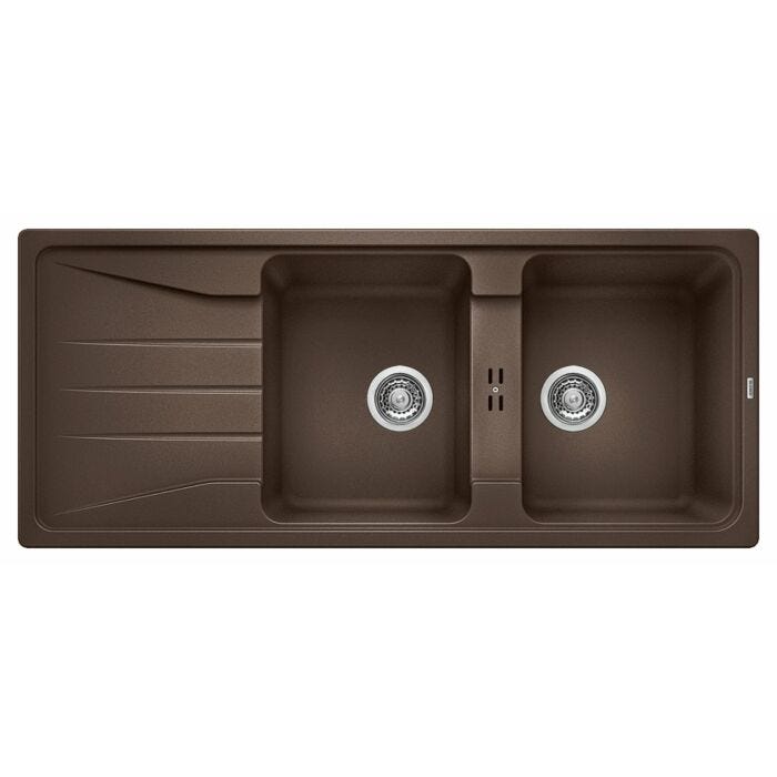 blanco SONA 8 S Sona Einbauspüle cm. 116 x 50 silgranit - kaffee - umkehrbare tropfschale