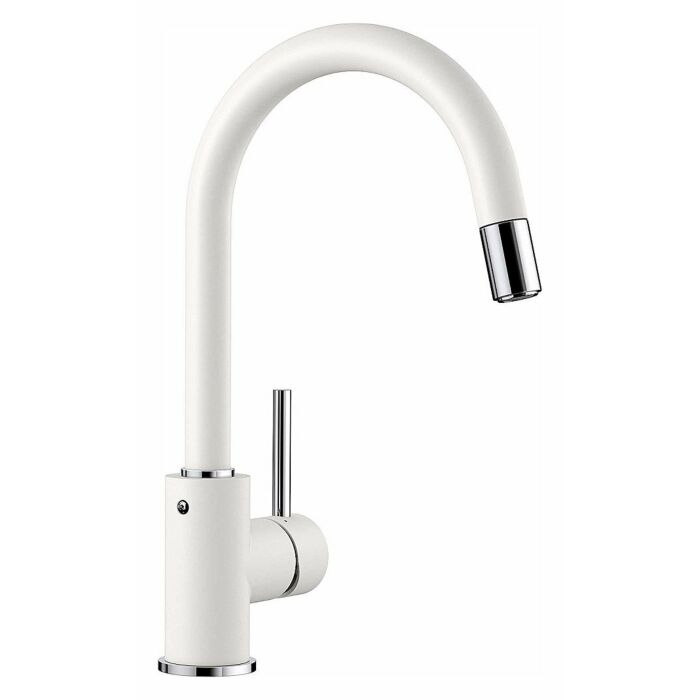 blanco MIDA-S Modern Kitchen mixer with hand shower - silgranit - white