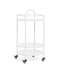 bizzotto yes 0802888 Burton Chariot porte-bouteilles en acier peint avec finition blanc mat