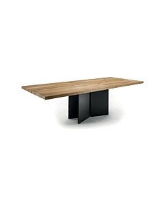 riva 1920 AMBO Tavolo fisso con struttura in ferro laccato | laccato opaco e piano in noce | rovere con | senza nodi