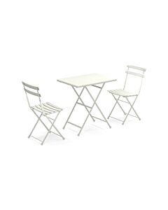 emu 3513 Arc en Ciel Lot de 2 chaises pliantes et 1 table pliante avec structure en métal laqué - blanc mat