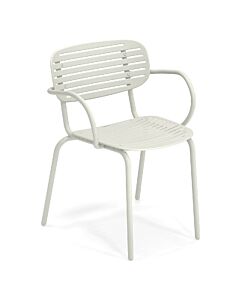 emu 640 Mom N. 4 chaises empilables avec structure en métal laqué blanc
