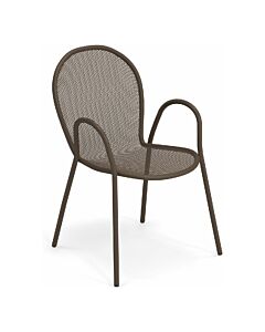 emu 116 Ronda 4 chaises avec structure en métal laqué marron