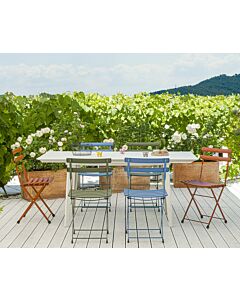 emu 3484 Plus4 Table extensible avec structure en acier laqué et plateau en tôle - blanc mat