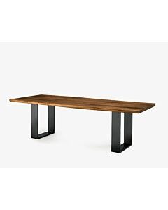 riva 1920 NEWTON SQUARED Tavolo rettangolare fisso con struttura in ferro e piano in legno massello