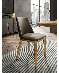 fgf NESTY2 Sedia con struttura in metallo | legno e seduta in ecopelle | velluto | microfibra