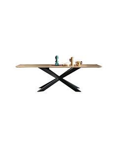 devina nais COPENHAGEN FREE TABLES Tavolo fisso a botte - piano in legno massiccio con bordo a saponetta e struttura in ferro | legno | vetro