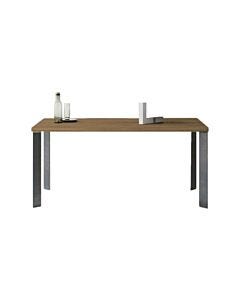 devina nais #42 MINI FREE TABLES Tavolo rettangolare fisso/allungabile - piano in legno massello con bordo dritto | effetto corteccia e struttura in ferro | legno | vetro