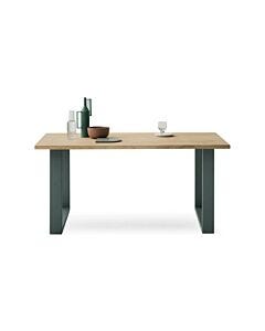 devina nais #33 RETTANGOLARE MINI FREE TABLES Tavolo rettangolare fisso/allungabile - piano in legno massello con bordo dritto | effetto corteccia e struttura in ferro | legno | vetro
