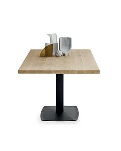 devina nais #33 QUADRATO MINI FREE TABLES Tavolo quadrato fisso - piano in legno massello con bordo dritto e struttura in ferro | legno | vetro