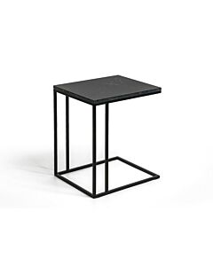 samoa CLOAK Table basse rectangulaire avec structure en métal noir mat et plateau en MDF/HPL marquinia mat