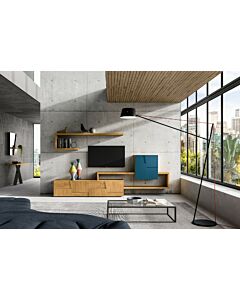 fgf CM120 Parete attrezzata con base ribalta, pensile con anta e mensola in legno