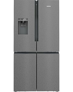 siemens KF96DAXEA iQ500 Side by side refrigerator with freezer cm. 91 h. 183 - lt. 375 - brushed black anti-fingerprint steel